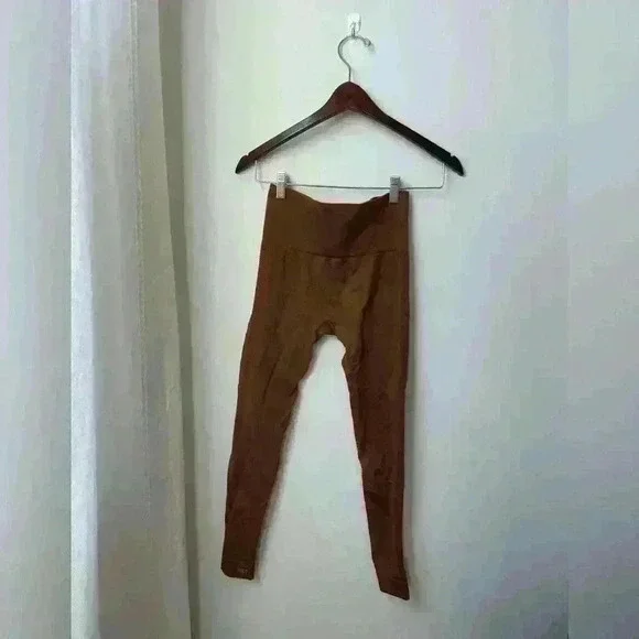 Set active brown seamless leggings size small athletic athleisure minimalistic - Picture 3 of 7